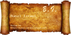 Bunzl Izrael névjegykártya